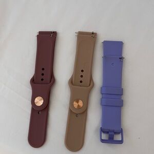 Stylish Fitbit Versa 2 Watch Strap Set - Purple, Brown, Tan